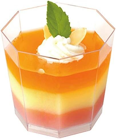 100 Pack 5.4 oz. Clear Plastic Dessert Cups with 100 Spoons Disposable Reusable