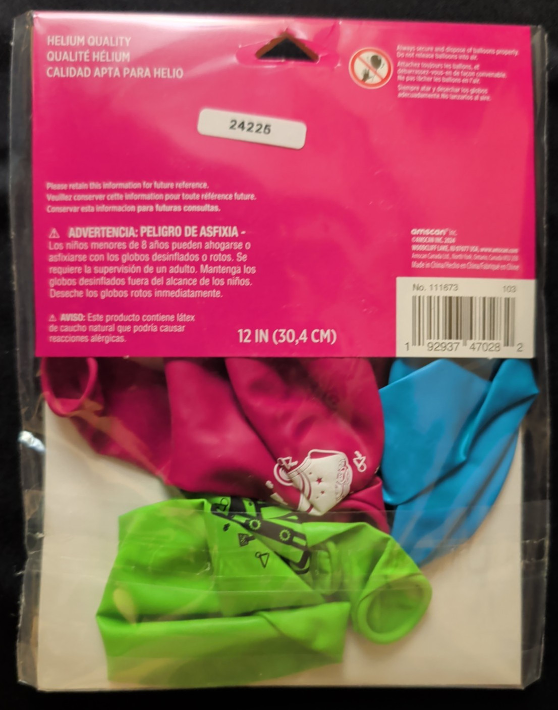 Retro 80’s 90’s Theme Balloons 12″ (6 ct) Assorted Colors