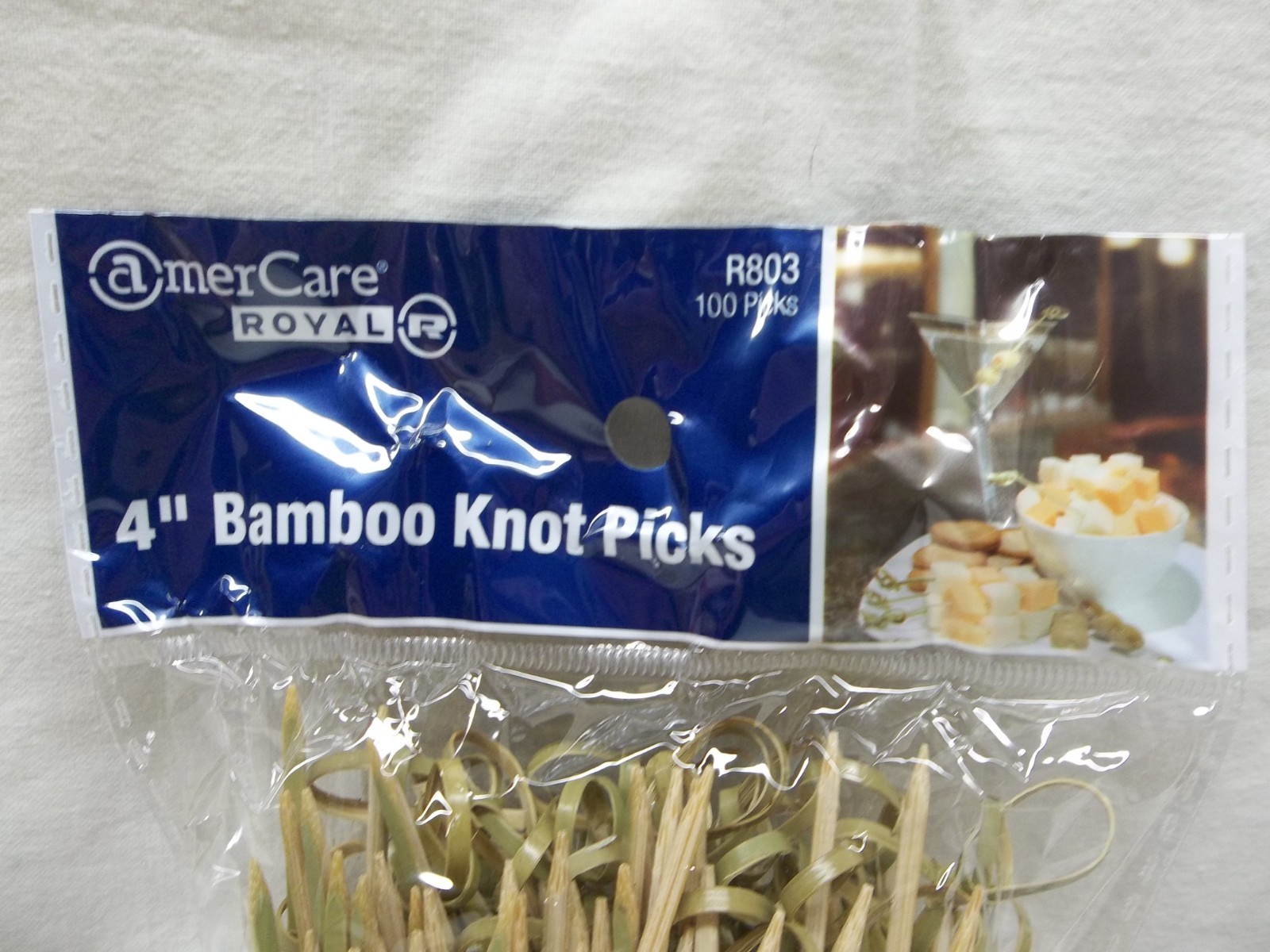 10/100 = 1000 COUNT ROYAL 4″ BAMBOO KNOT COCKTAIL/APPETIZER PICKS