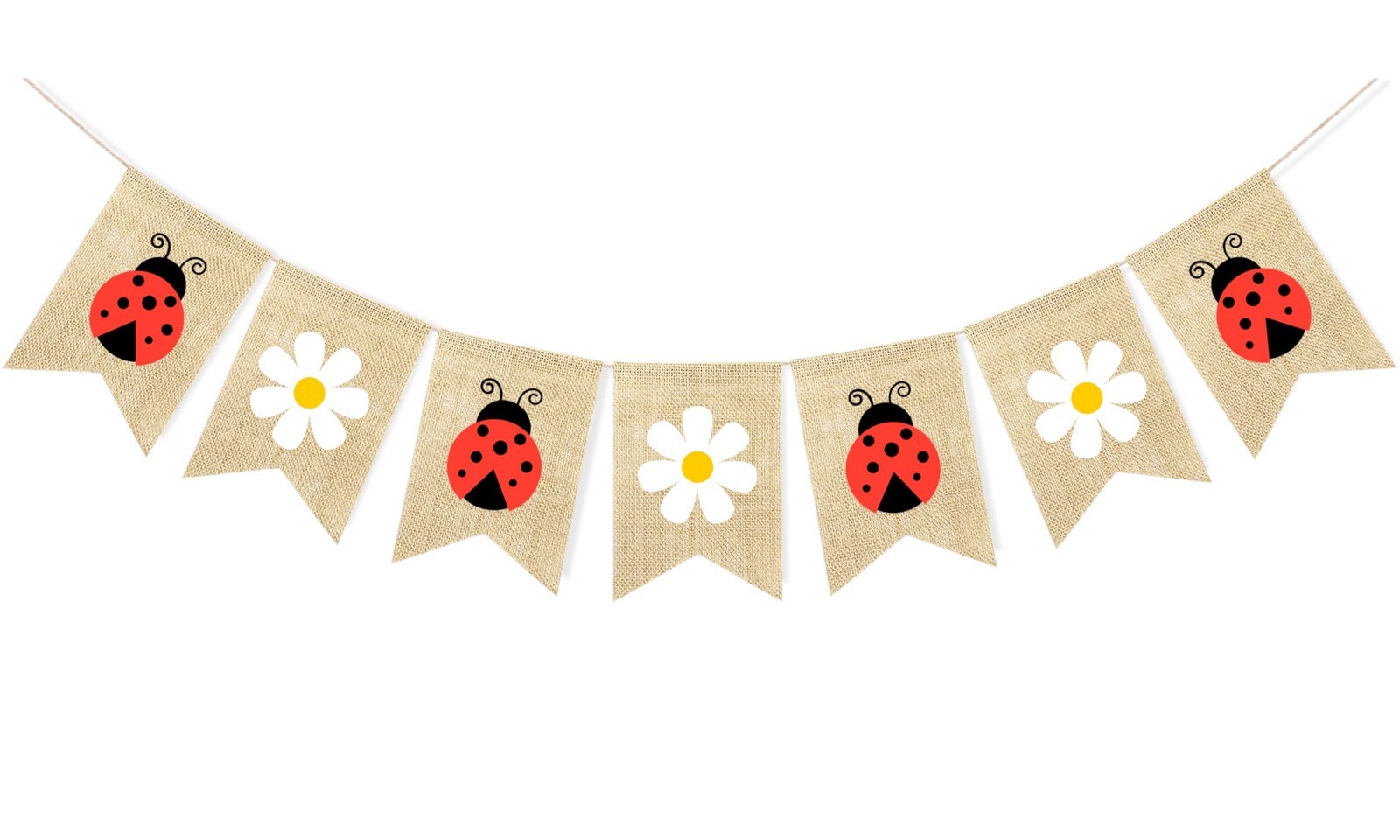 Daisy Ladybug Banner Burlap Garland Ladybug Party Decorations