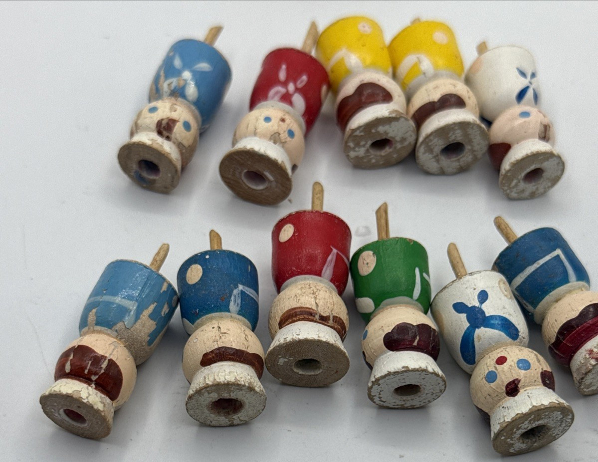 Vintage Wooden Sailor Ship Cake Toppers Candles holders retro Baking Birthday