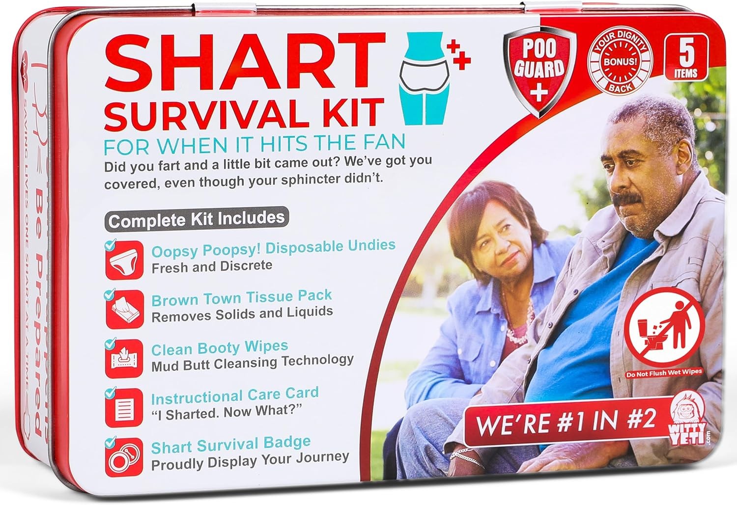 Funny Shart Survival Kit by Ultimate Poop Prank Gag Gift Set Contains Wet Wipes