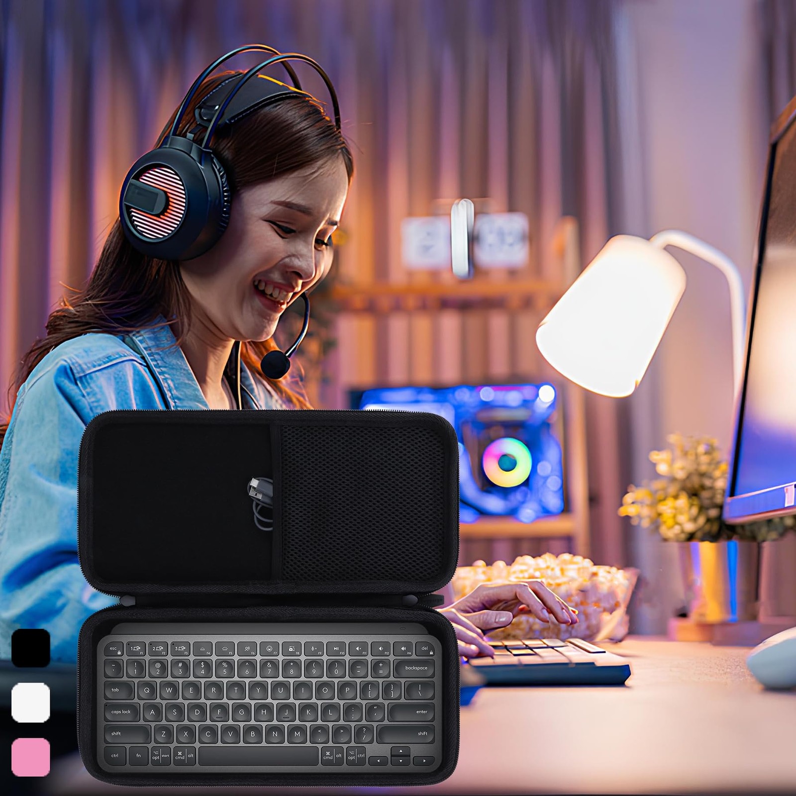 Peyyargo Case Compatible with Logitech MX Keys Mini Minimalist Illuminated Compa