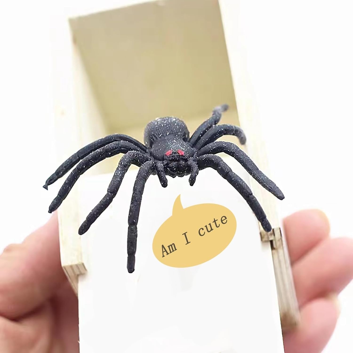 Rubber Spider Prank Box Handcrafted Wooden Surprise Money Surprise in a Box