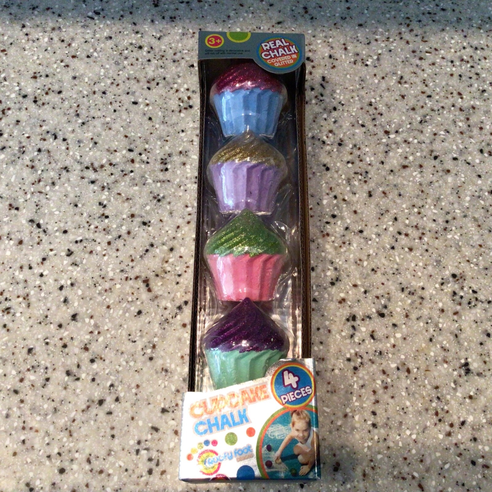 Cupcake Shaped Sidewalk Glitter Chalk. Birthday Party Favors. Assorted Colors.