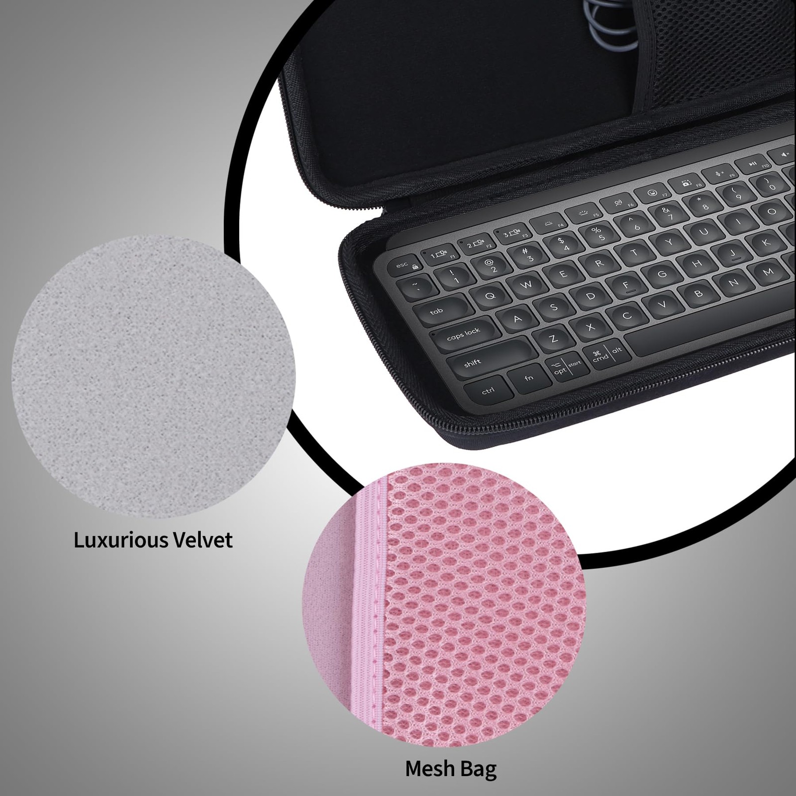 Peyyargo Case Compatible with Logitech MX Keys Mini Minimalist Illuminated Compa