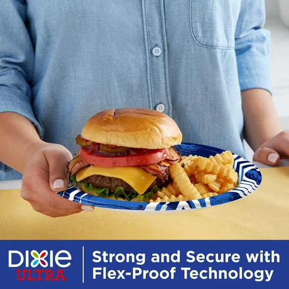 Dixie Ultra Disposable Paper Plates, 8.5″, Multi-Color, 25 Count