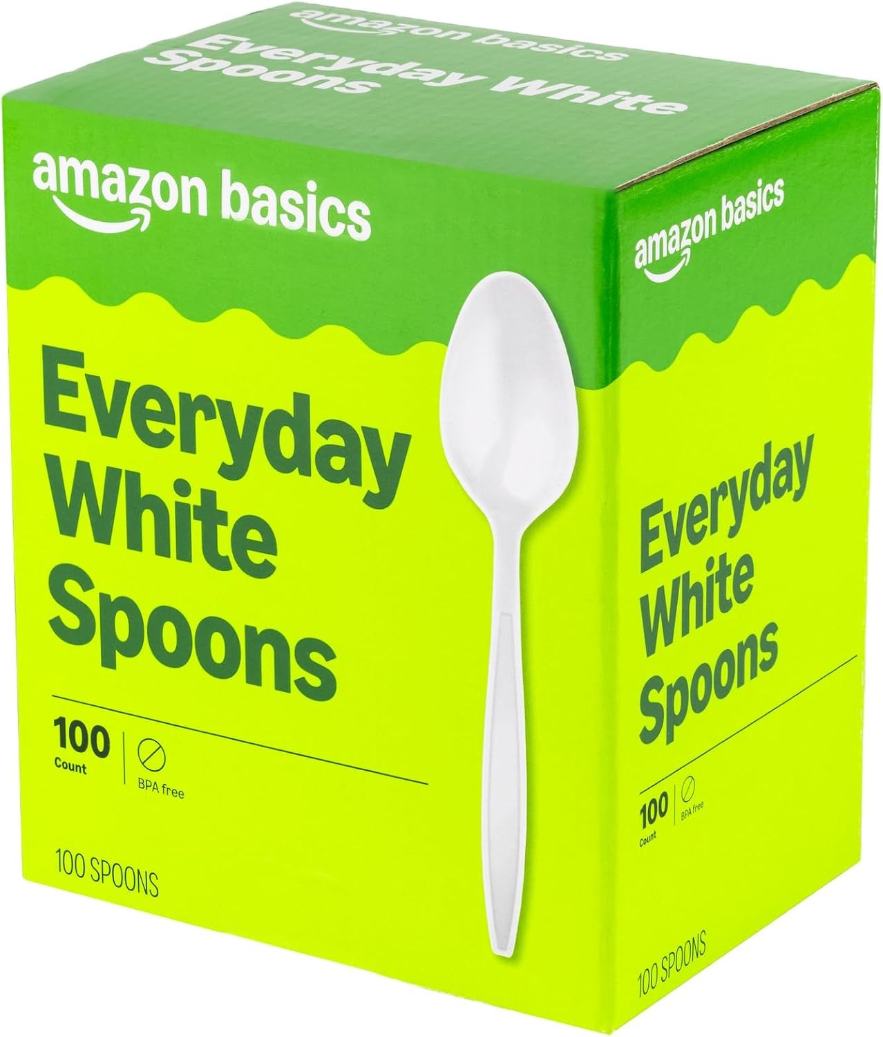 Disposable Everyday White Spoons, 100 Count