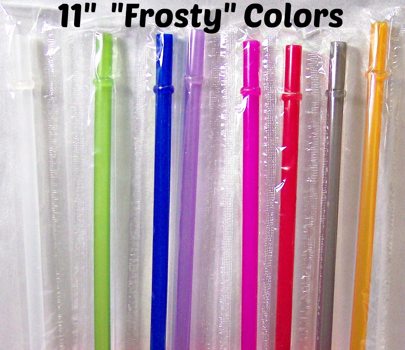 “FROSTY” STRAWS, 9/32″ X 9″ or 11″, Solid Frosty Colors, Reusable