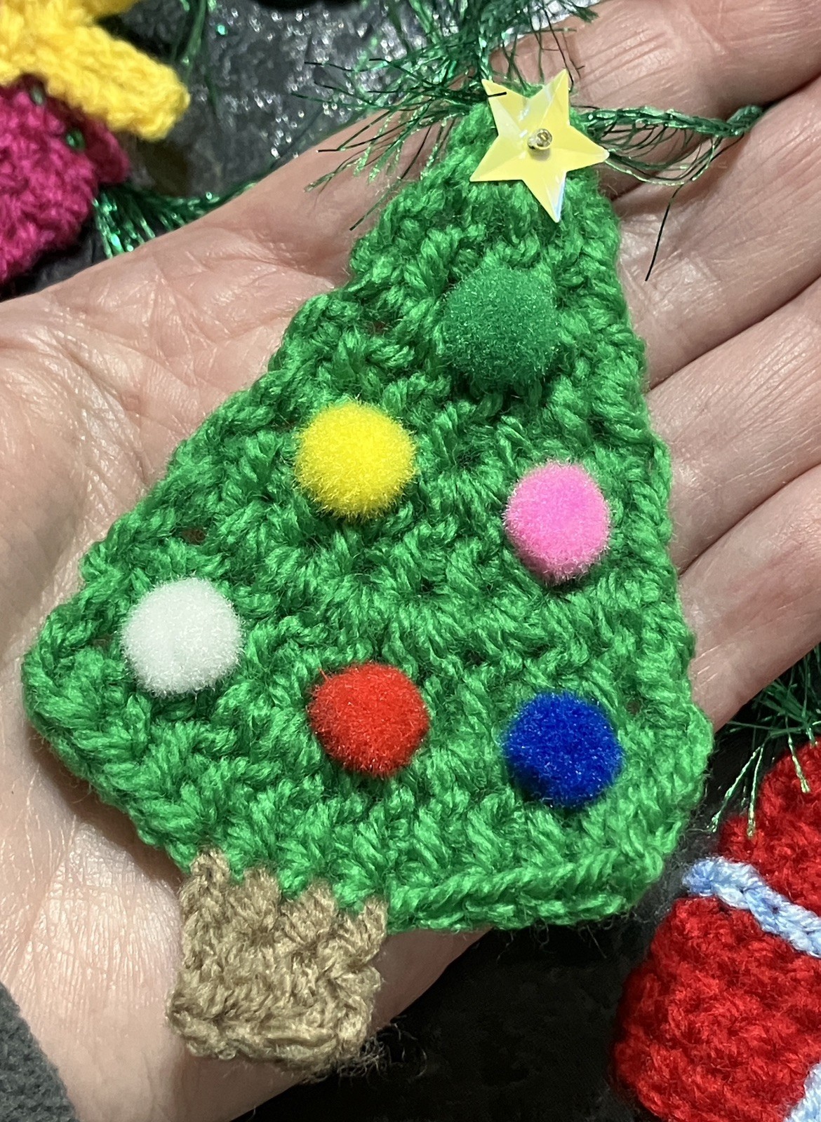 🌲🎁Hand Crochet Christmas Tree Presents Mistletoe Bunting Window camper Gift