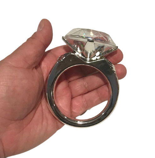 4″ JUMBO DIAMOND RING BACHELORETTE Party Gift Joke Gag Big Fake Rock Plastic Toy