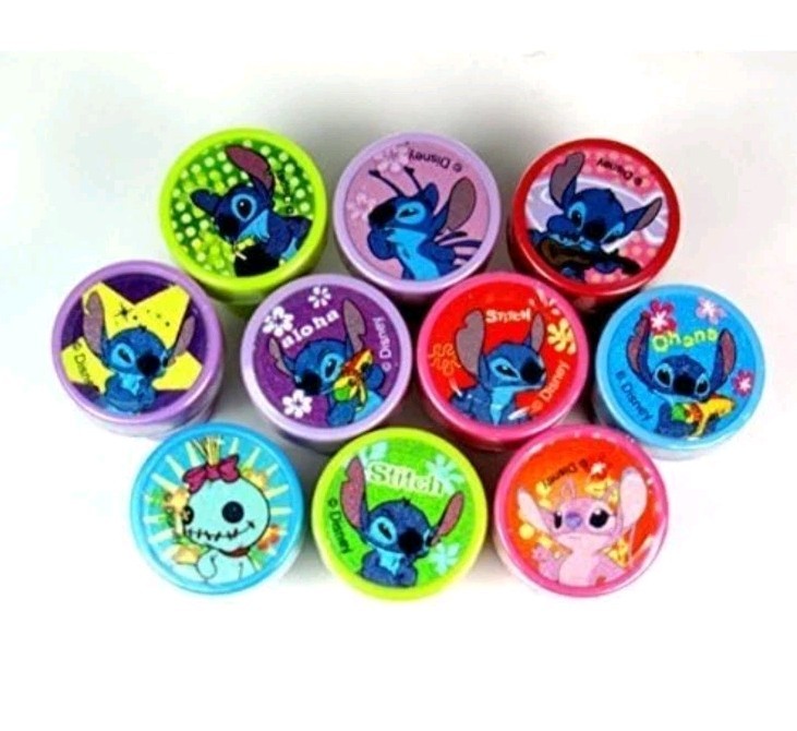 10 pcs Lilo Stitch Character Self Inking Stamper Pencil Topper Party Bag Filler