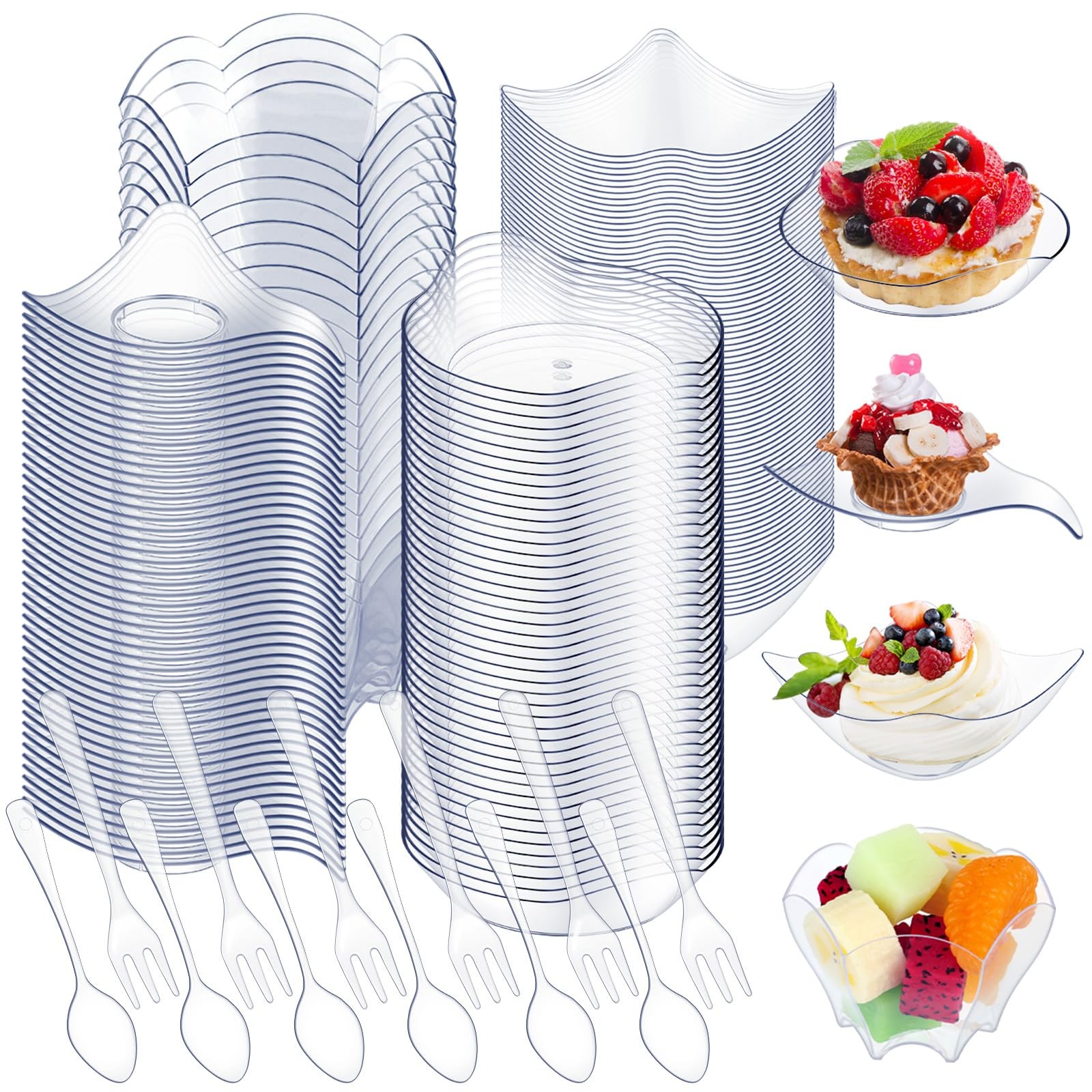 800 Pcs Mini Appetizer Plates Set Including 400 Disposable Dessert Plates Ass…