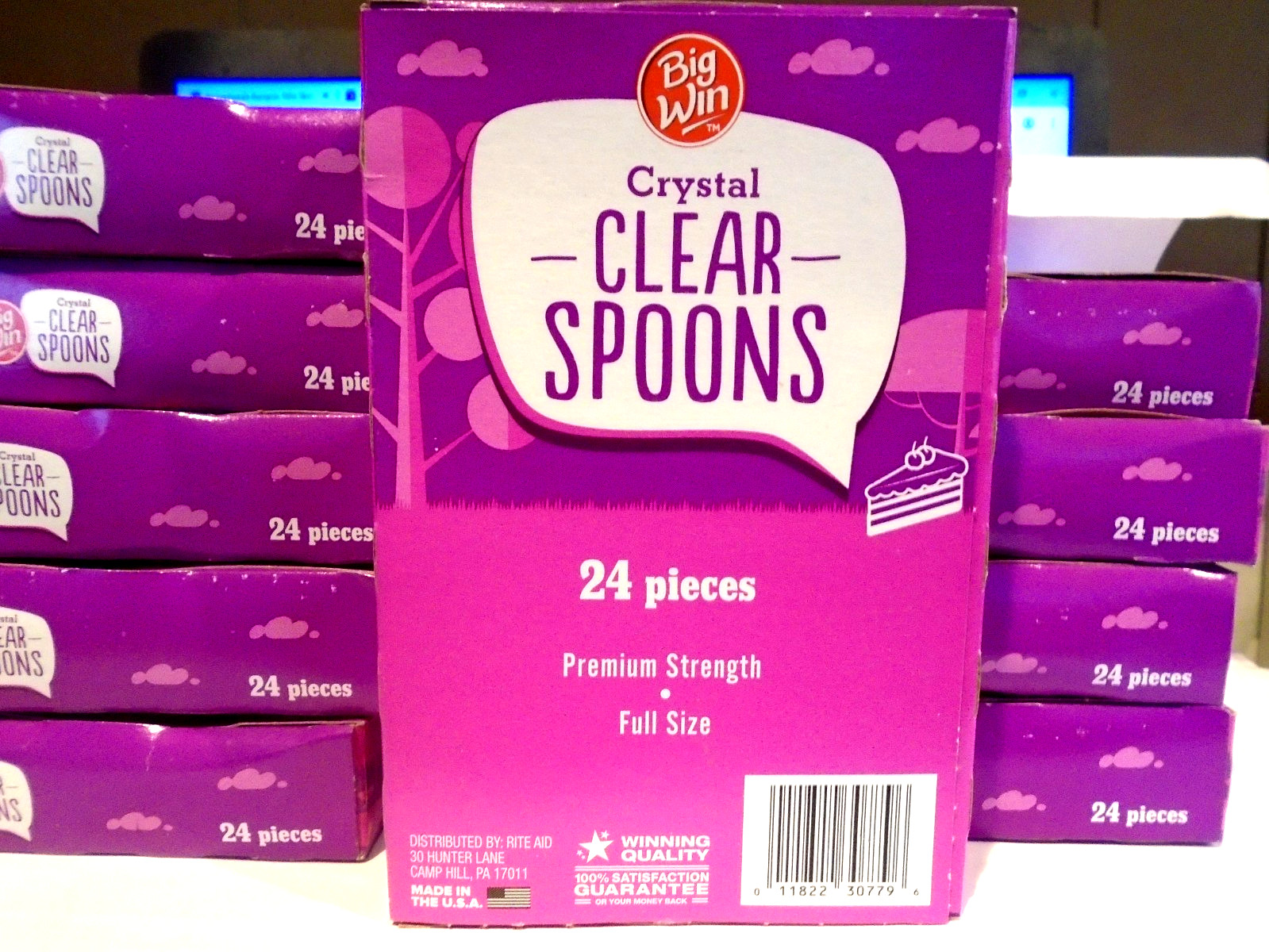 Disposable Clear Plastic Spoons Premium strength – 24ct 10-PACK 240 Total