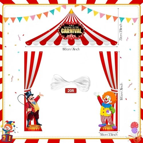 3 Pcs Carnival Door Decorations Circus Tent Banner Welcome to Carnival Circus