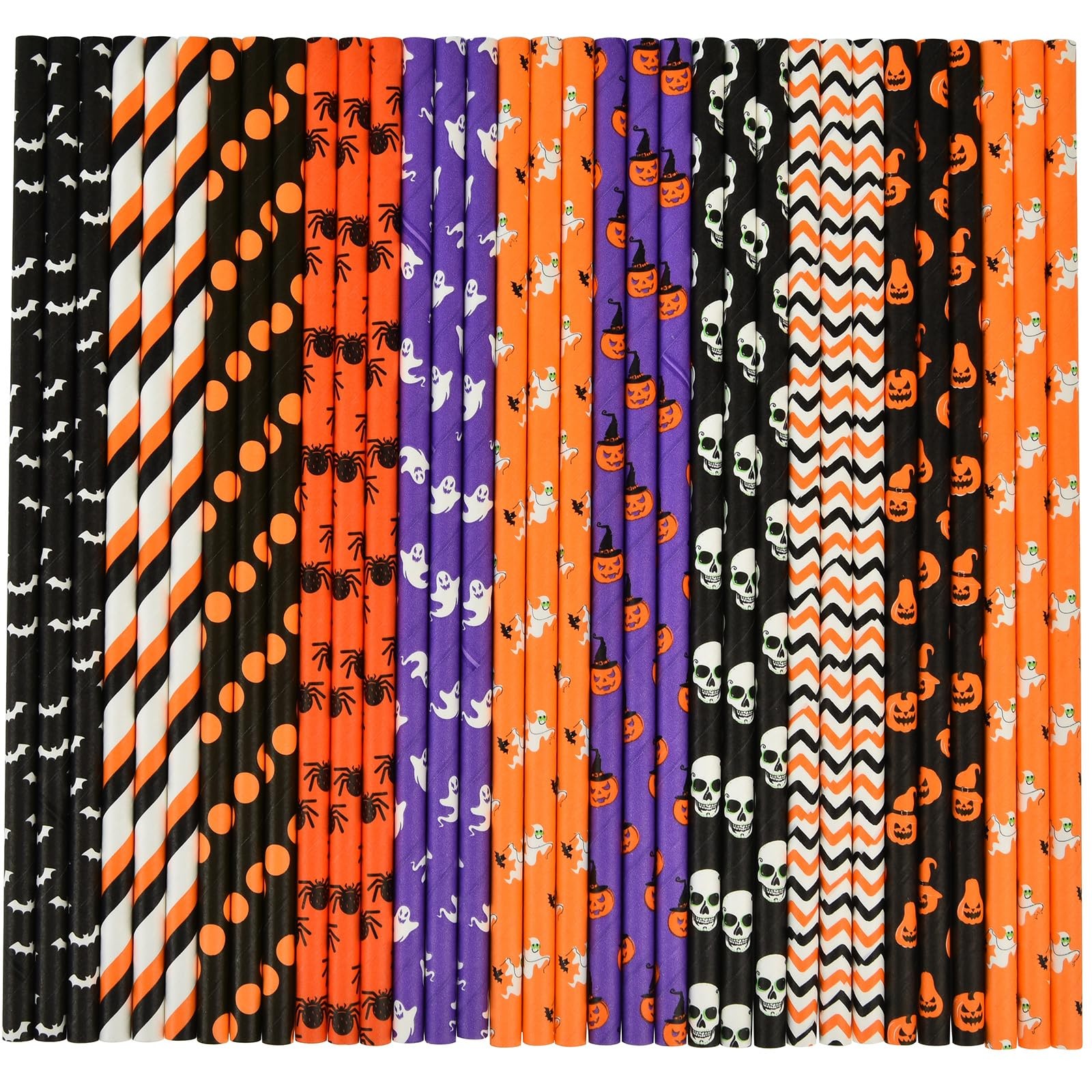 ALINK 100 Counts 7.75 INCH x 0.25 INCH, Orange, Black, Purple, White