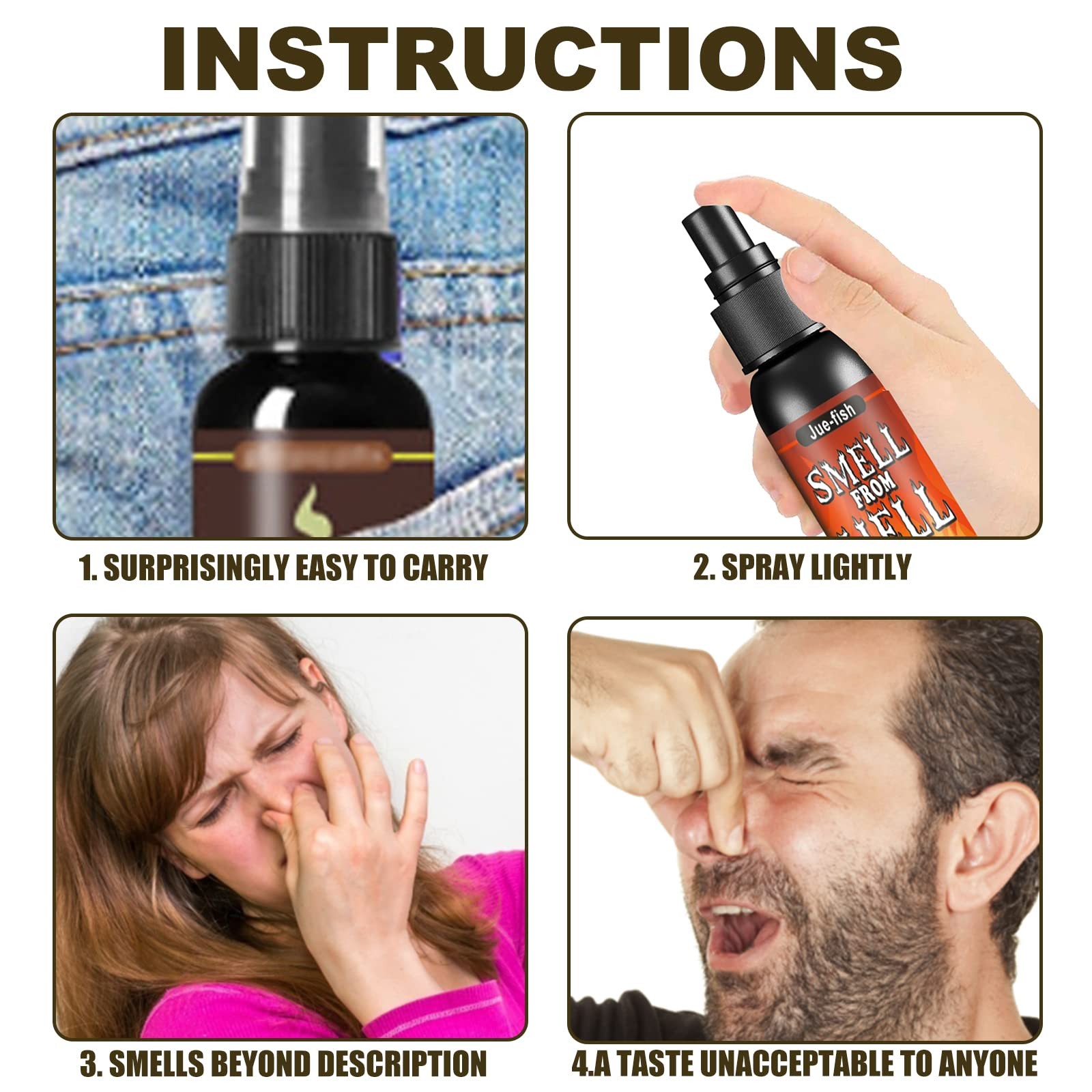 A AIFAMY 3P Fart Spray Extra Strong 30ml Potent Stink 3P, Ass+bomb+hell