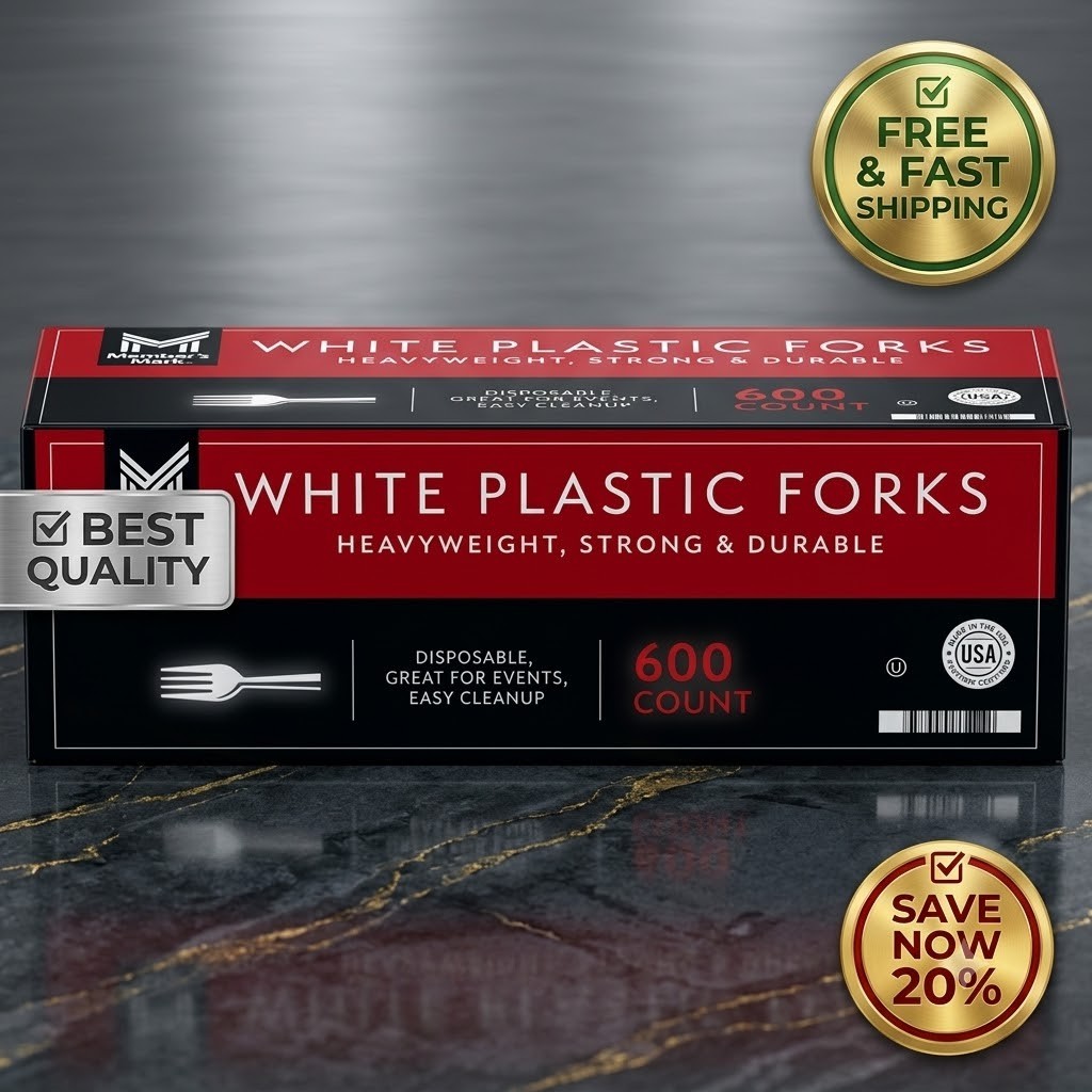 Member’s Mark Plastic Forks – White, 600 Count