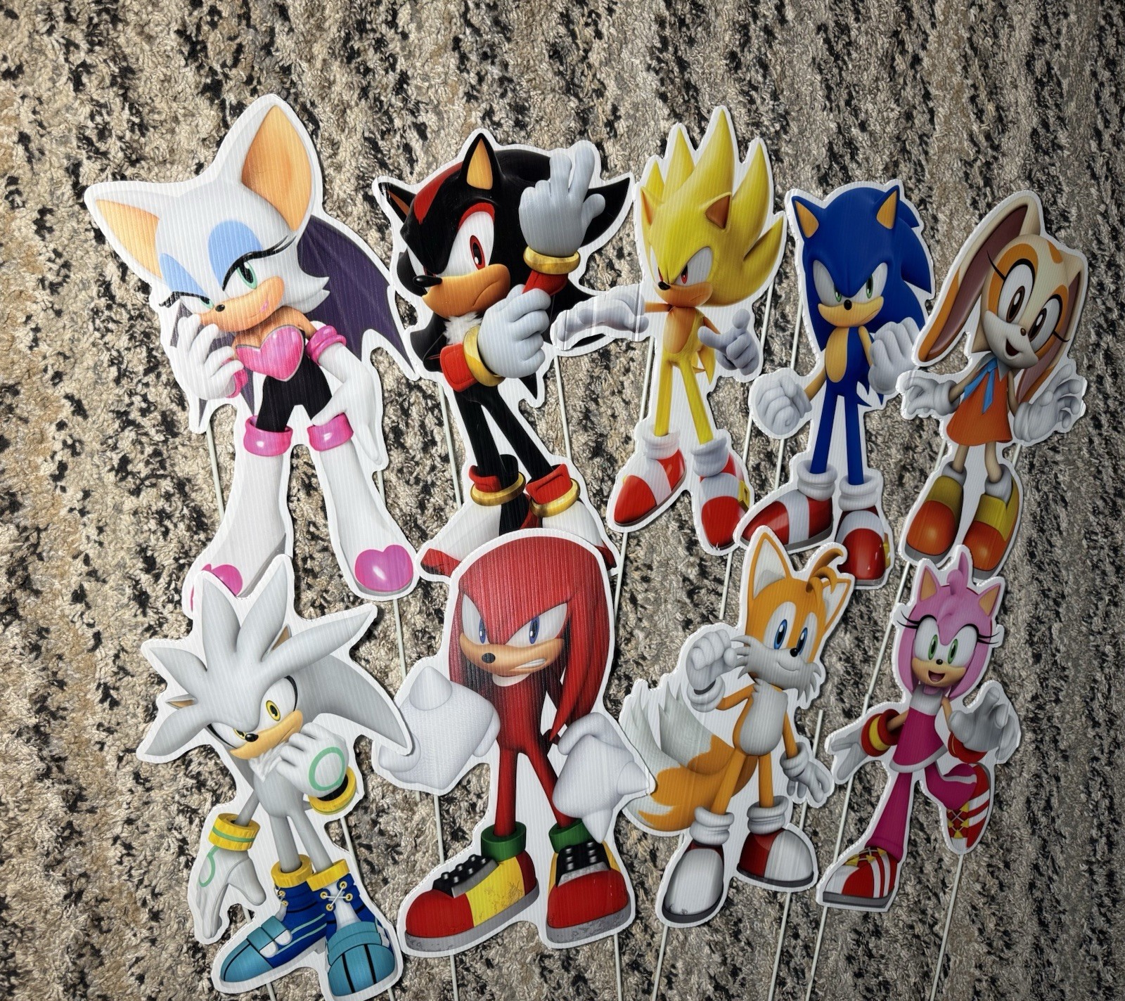 8pc Sonic The Hedgehog Friends Birthday Party Yard Decoration Cutouts Signs 15”