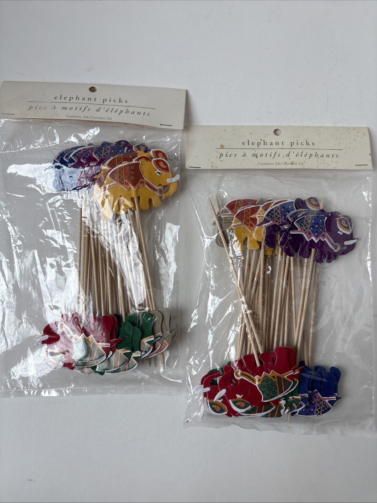 Lot of 2 Packs Pier 1 Elephant Picks Skewers Food Drinks Total 48 Picks