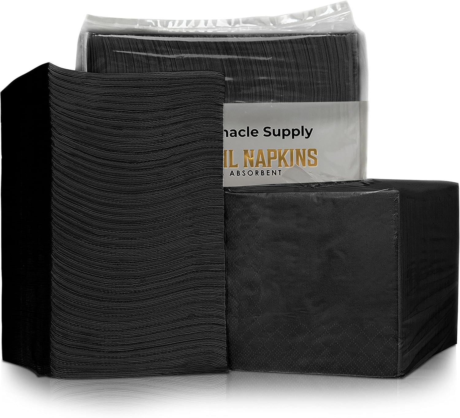 500 Pack Cocktail Napkins Paper – Quality 3-Ply Black Beverage Napkins – Rest…