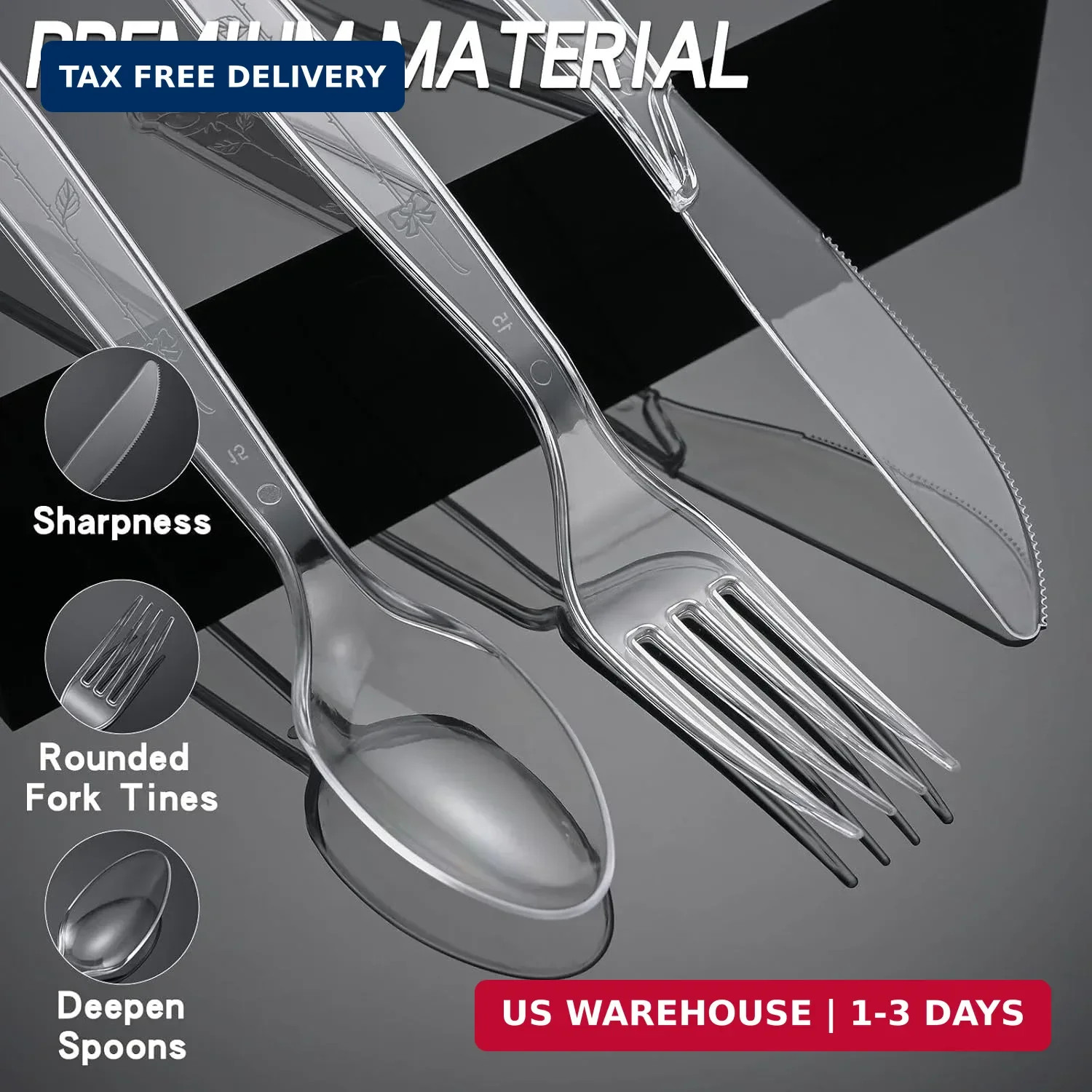 1000 Count Plastic Silverware Heavy Duty 200 Knives 400 Forks 400 Spoons | Shatt