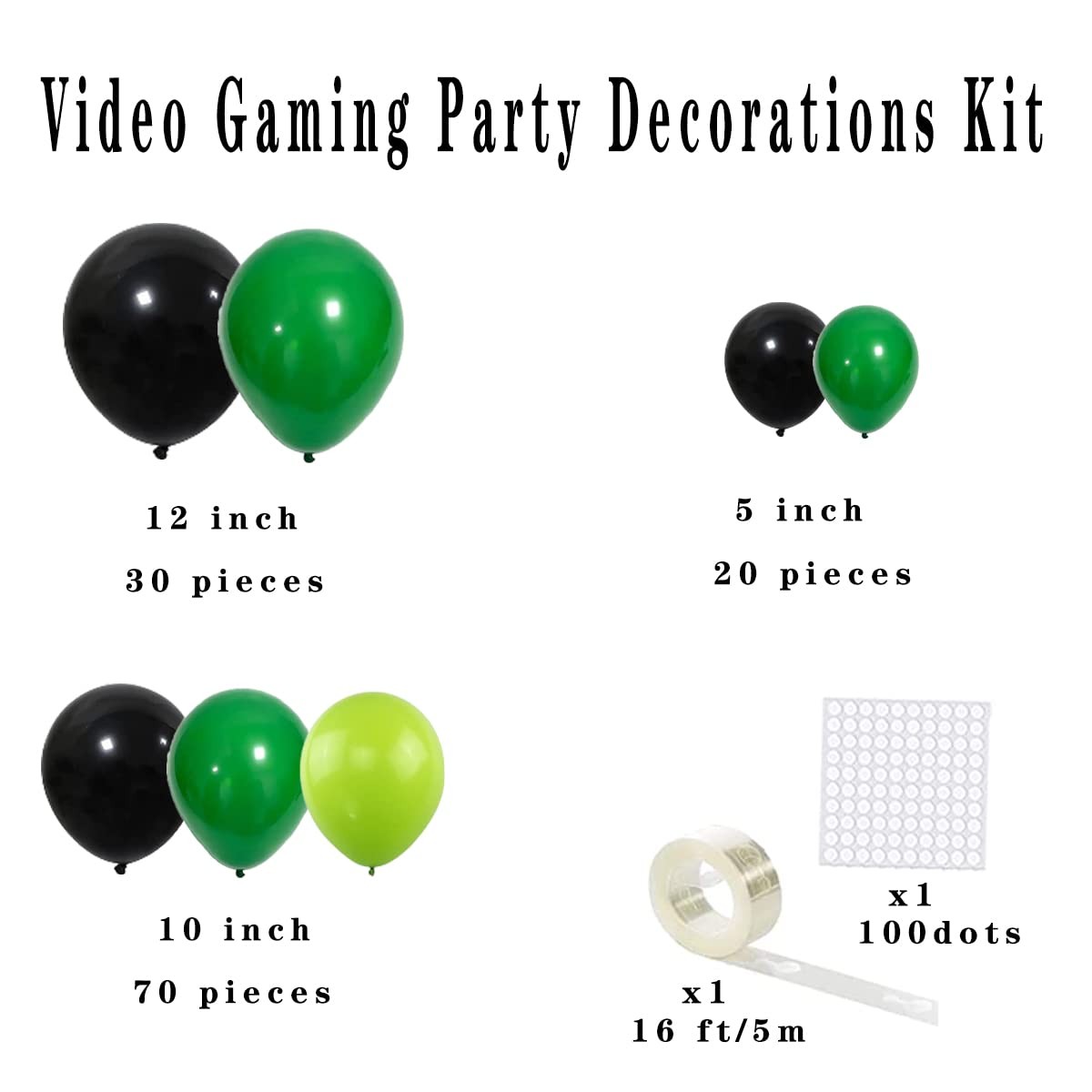 Green Black Balloon Garland Kit Dark Lime Green Balloons for Birthday Parties