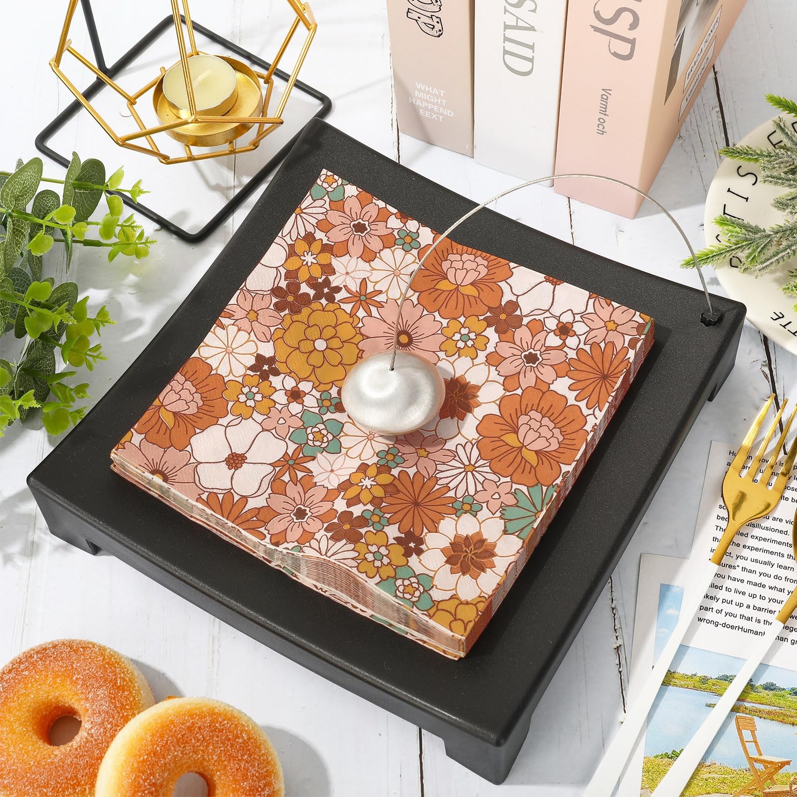 Whaline 80 Pack Boho Floral Paper Napkin 6.5 x x inches, Multicolor