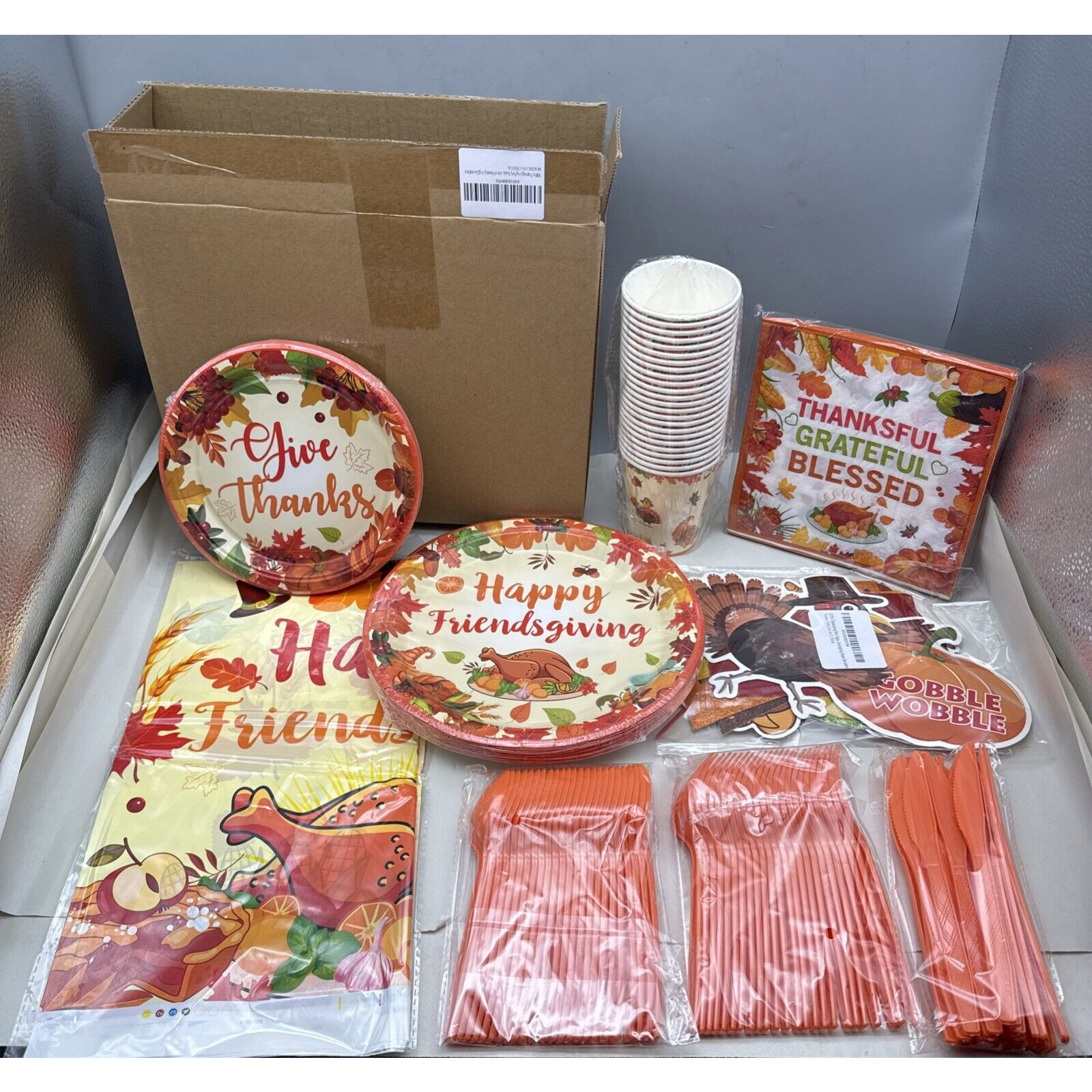 189Pcs Thanksgiving Party Supplies Thanksgiving Plates And Napkins Thanksgivi…