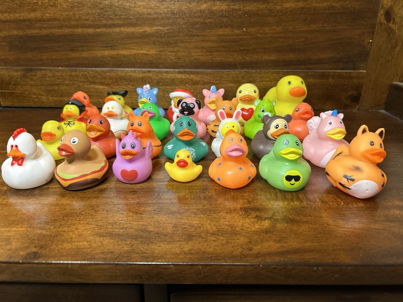 Lot of 28 Rubber Ducks Assorted Costumes Themes Holidays Jeep Bath Floaters 1+”