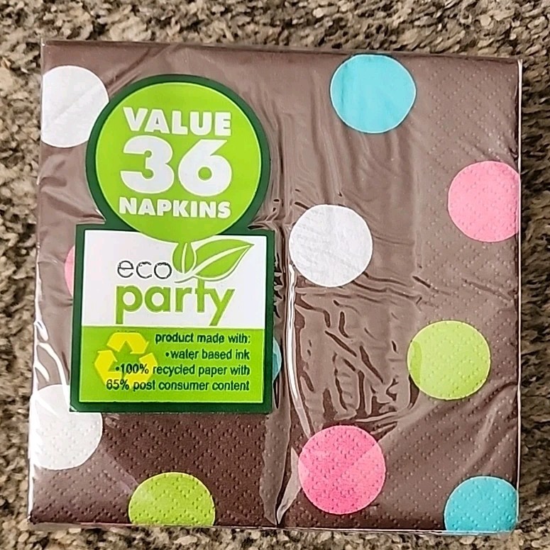Eco Party Warm Polka Dots Party Pack Napkins Tablecover Plates Any Occasion