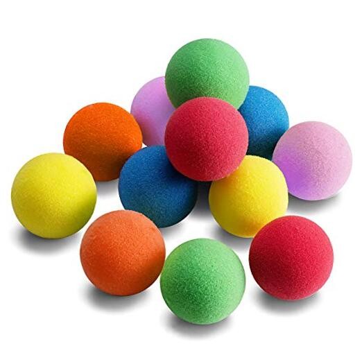 12 Pieces Soft Foam Balls Lightweight Mini Assorted,blue,green,orange,pink,red