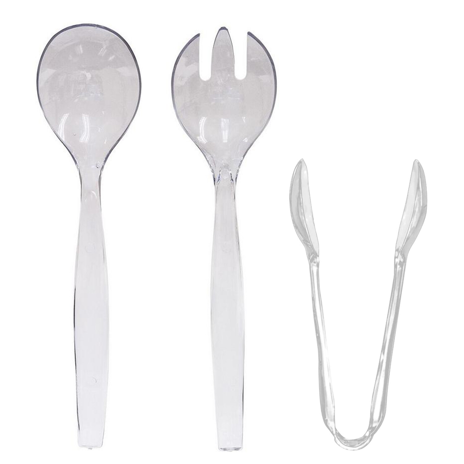 9 Pcs Disposable Serving Utensils Plastic Serving Spoons 10″ Forks 10″ Tongs 6″