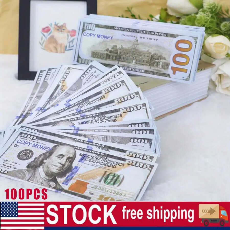 100 PCS Prop Fake Toys Money BANK GAMES CASH PAPER 100 DOLLAR BILLS $ US
