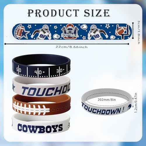 48PCS Cowboys Football Party Favors, 24PCS Dallas Soccer Silicone Stretch