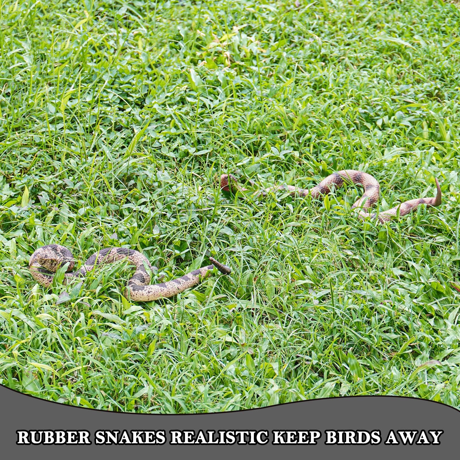 Gelabur 2Pcs Fake Snakes Prank, Soft Rubber Snake Realistic Keep Birds Away, …