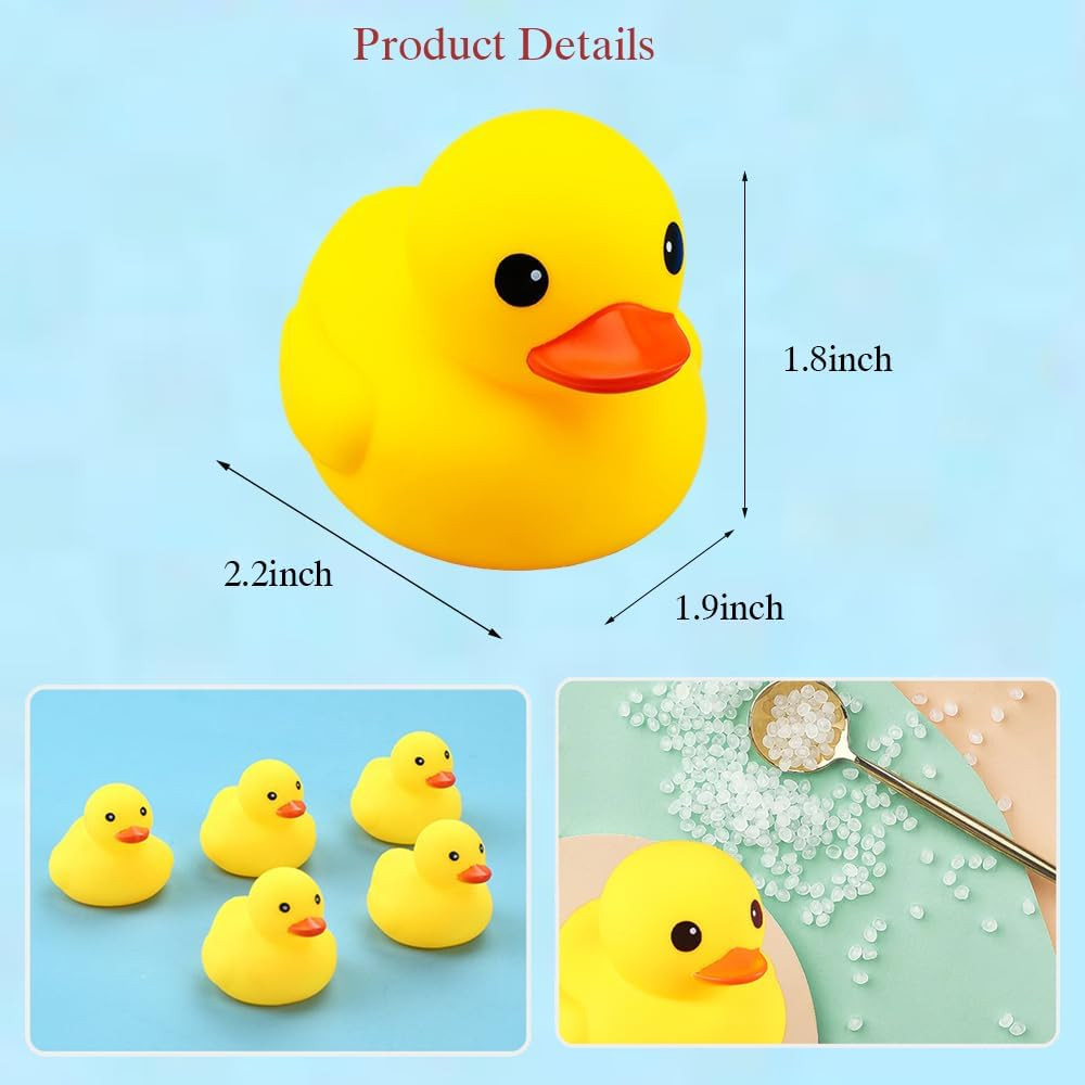 10Pcs Mold Free Yellow Rubber Ducks Waterproof Bath Duck Toys for Toddlers Boys