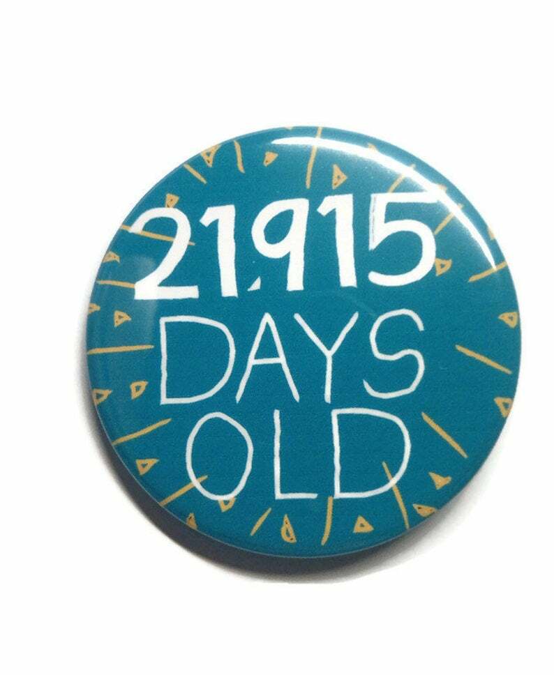 60 years old badge 60th birthday party gift ideas sixty sixtieth green age days
