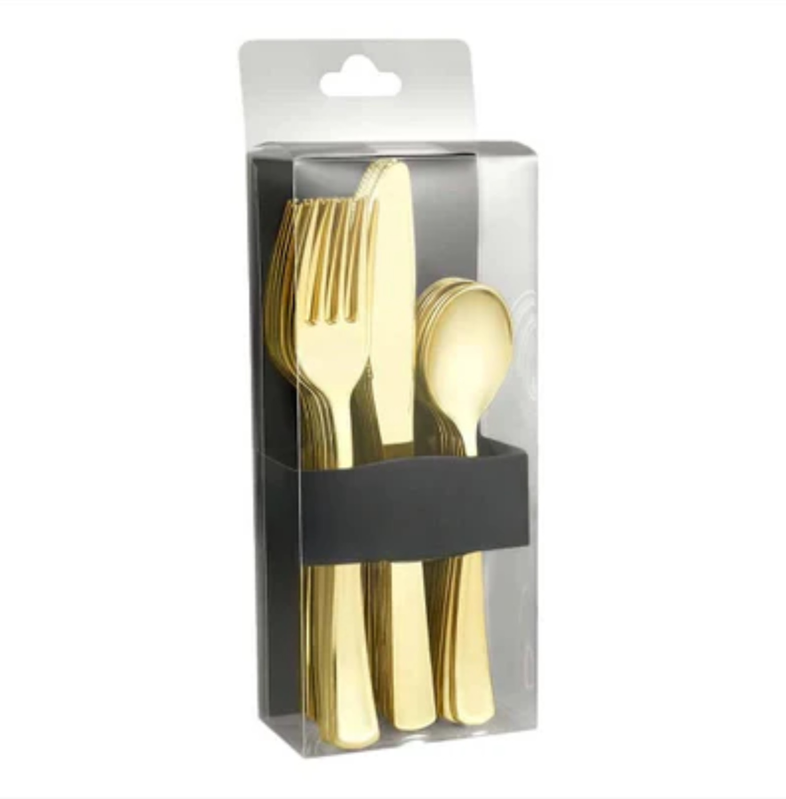 Polished Gold Cutlery Combo Box – Elegant Disposable Set 144pcs