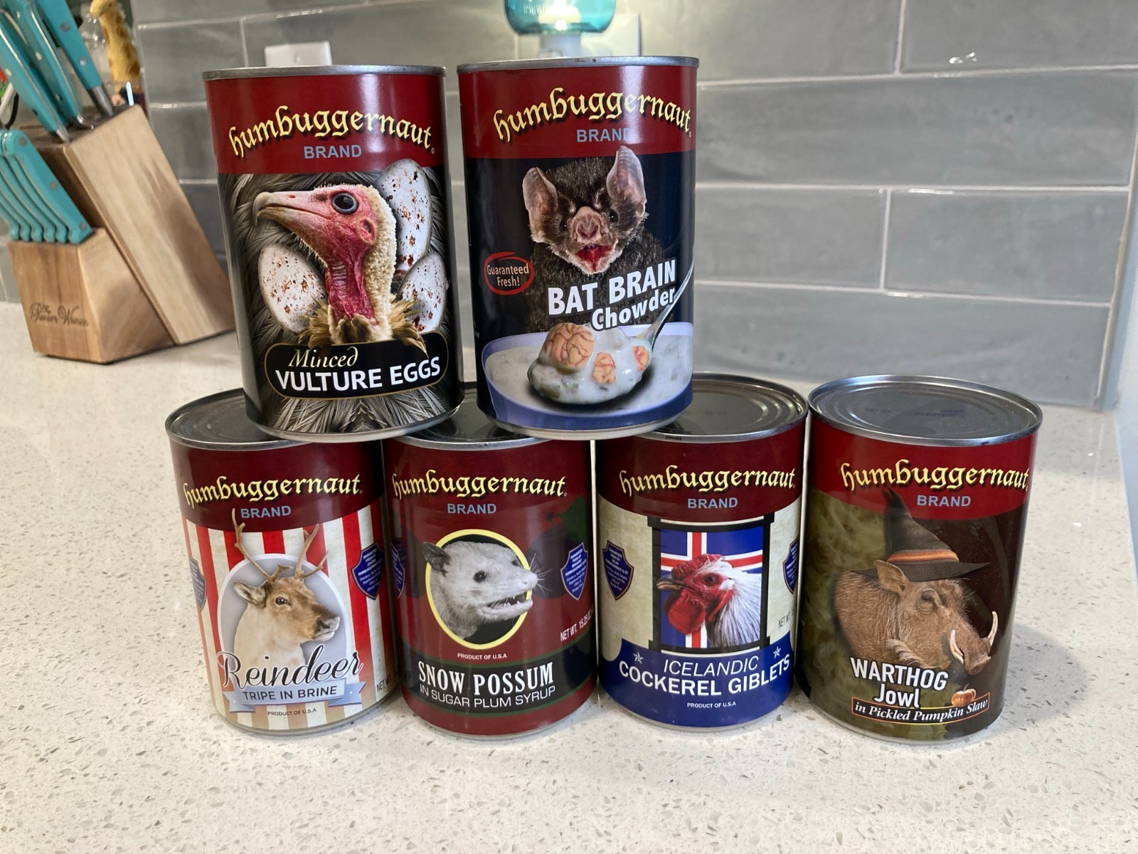 Funny Canned Food Labels (6) -Great Gag White Elephant Gift + FREE GIFT!