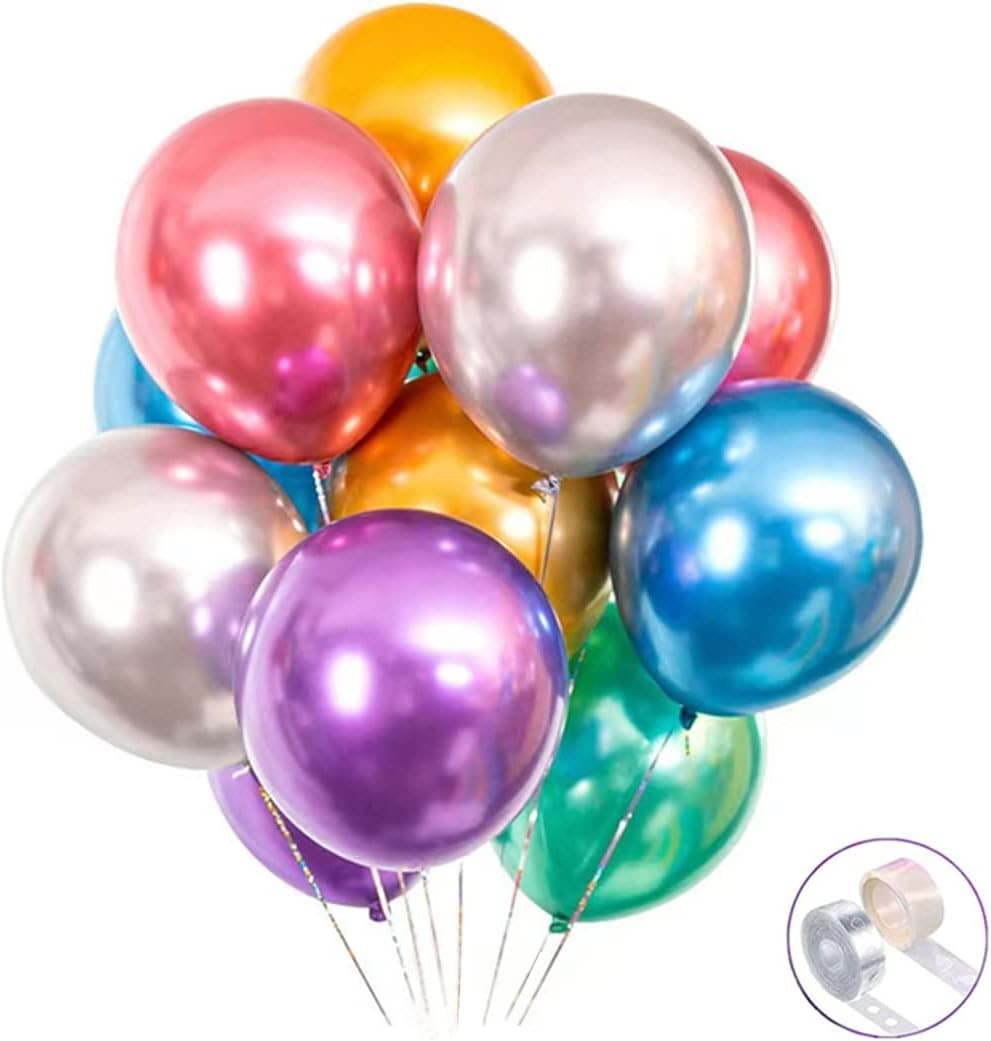 50pcs Rainbow Latex Balloons 12″ Party Balloons Birthday Wedding Balloons