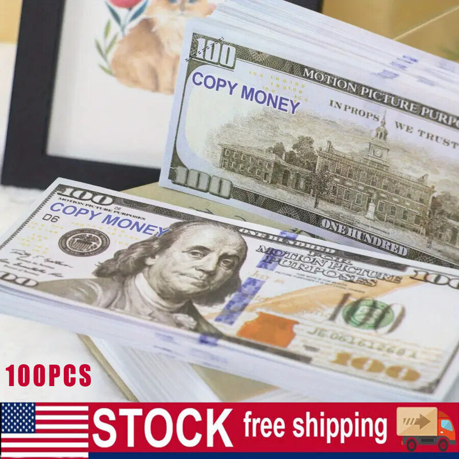 100 PCS Prop Fake Toys Money BANK GAMES CASH PAPER 100 DOLLAR BILLS $ US