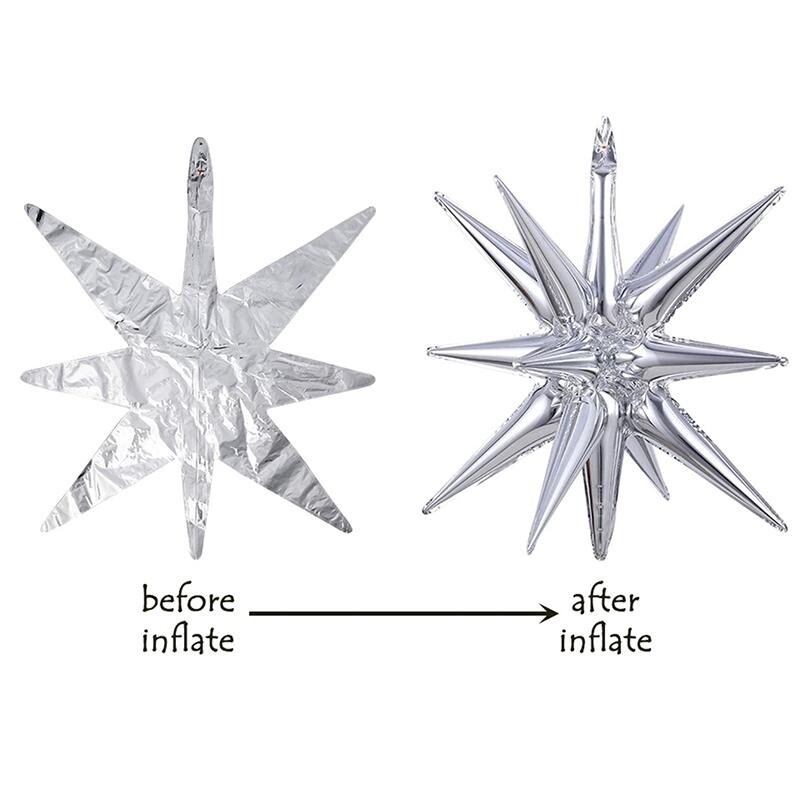Star Burst Explosion Foil Balloon Water Drop Spike Cone Birthday Wedding Decor