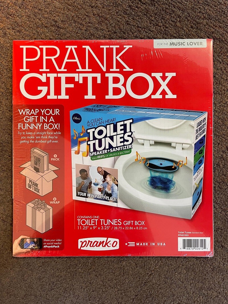 PRANK-O FUNNY JOKE PRANK GAG GIFT GIFT BOX 11.25″x9″x3.25″ – TOILET TUNES