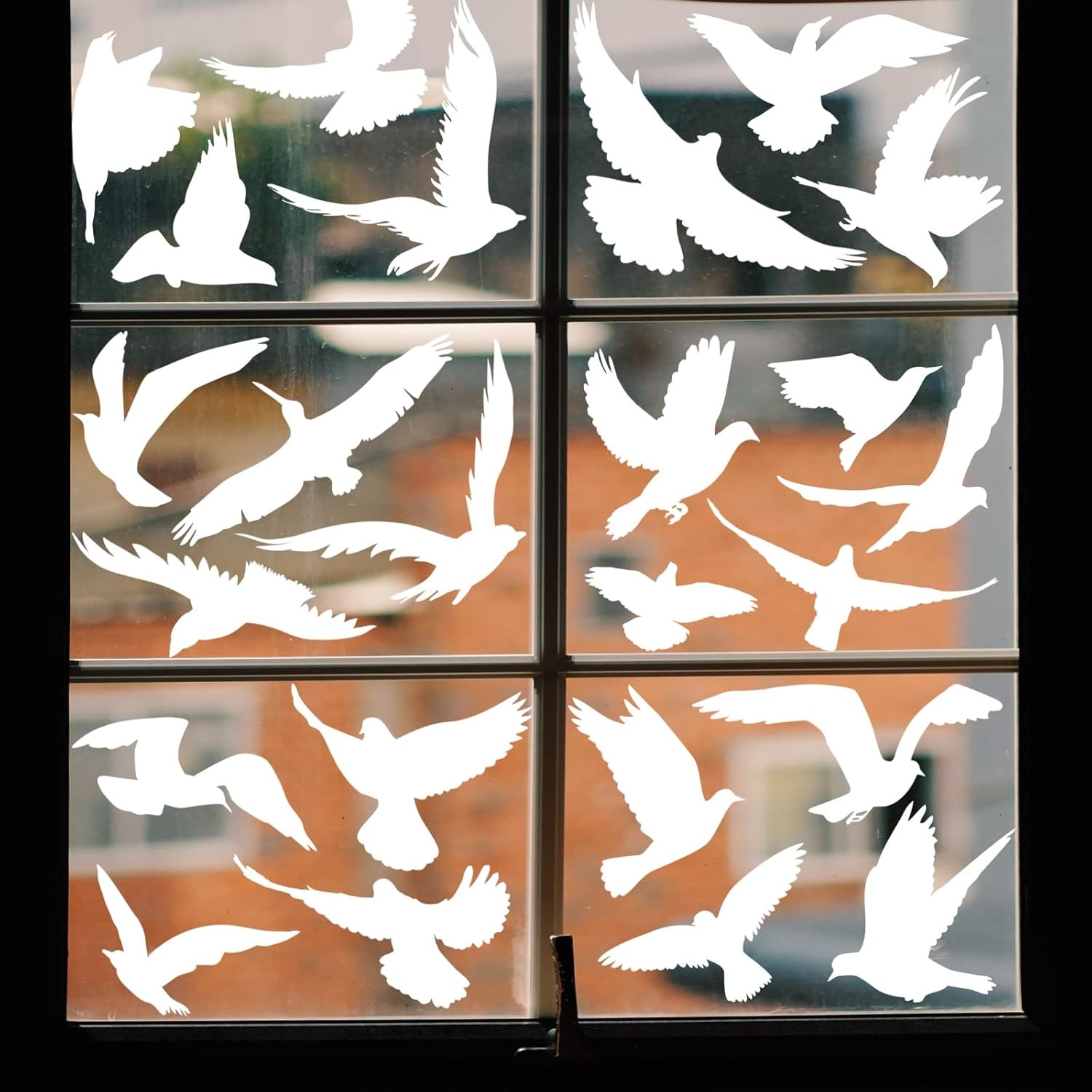 37Pcs Anti Collision Window Clings, Save The Birds from Strikes, White