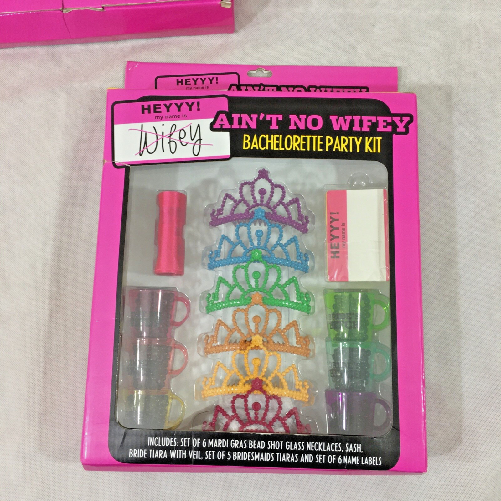 Bachelorette Party Kit Box Set Lot of 5 Ain’t No Wifey Sash Tiara Beads