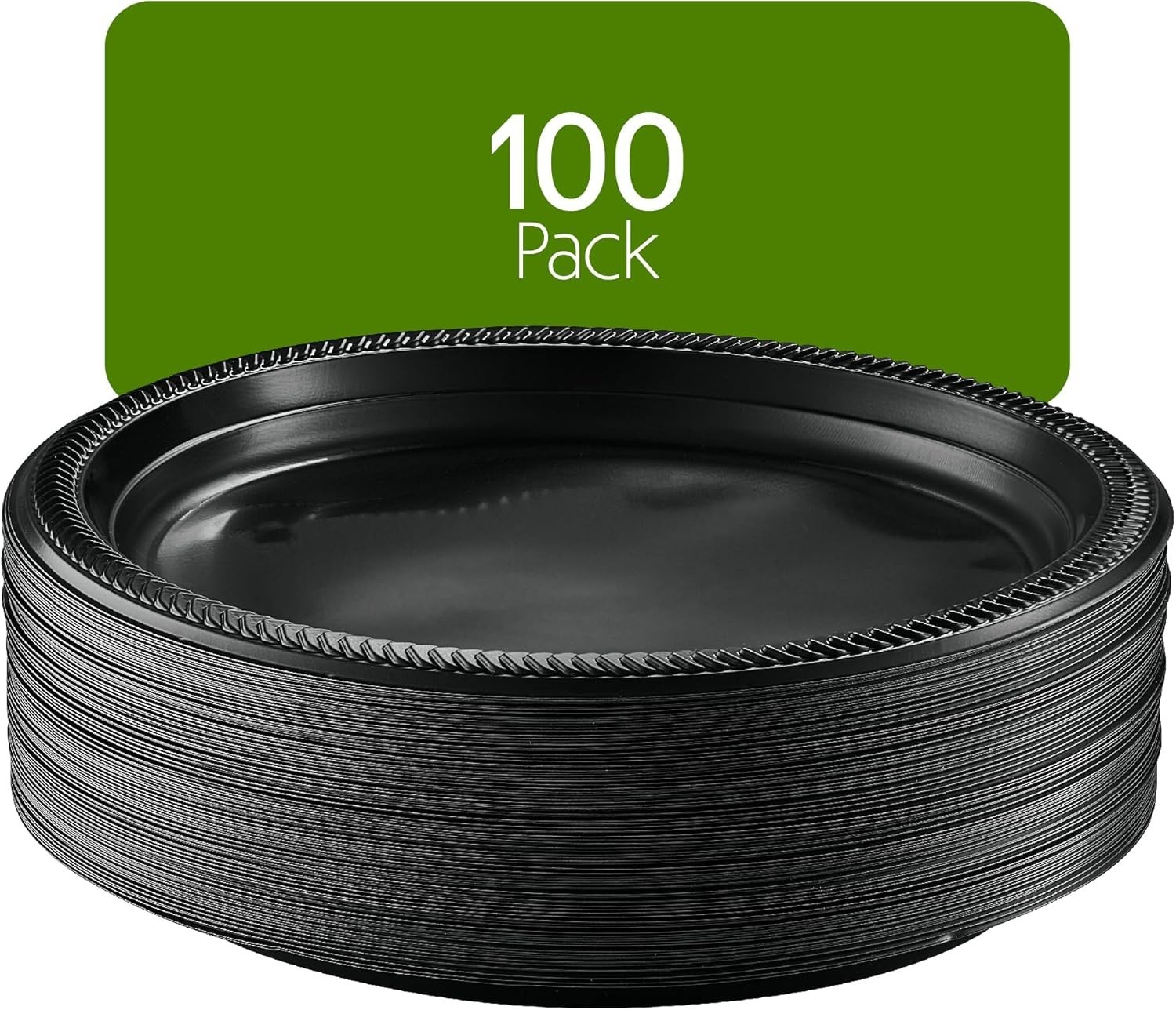 100 PCS Black Plastic Plates Light Weight 9 Inch Plastic Dinner Plates Black …