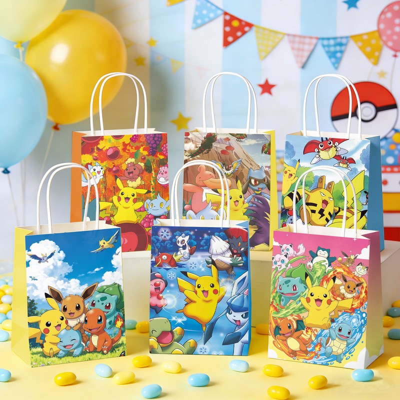 Pokemon Cartoon Style Party Bags Goodie Bags Kids Birthday Party Favors Gift Bag