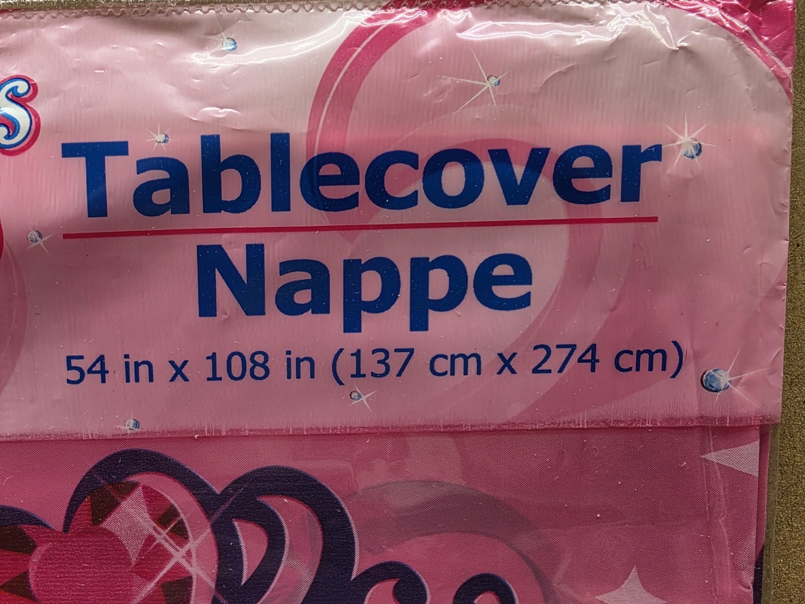 Pink Princess Disposable Rectangle Table Cover 54″ x 108″ Party Decoration