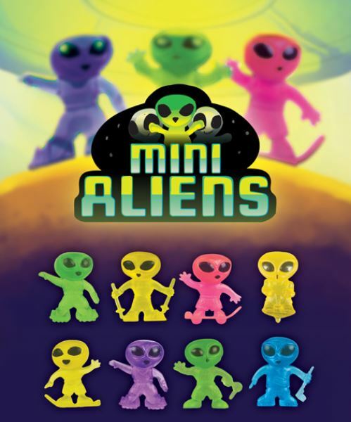 100 MINI ALIENS FIGURES CARNIVAL BIRTHDAY PARTY BAGS VENDING CAKE TOPPERS